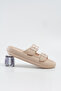 Women's Beige Double Banded Buckle Eva Slippers 2.5cm Byndcb01 - 5
