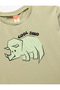 Crew Neck Short Sleeve Cotton Dinosaur Print T-Shirt - 3