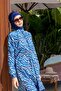Quick Dry Parachute Fabric Patterned Hijab Swimsuit - 2540 - 3