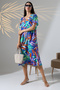 Likapa Summer Plus Size Viscose V-Neck Short Sleeve Dress 2688 - 3