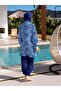 Quick Dry Parachute Fabric Patterned Hijab Swimsuit - 2540 - 2
