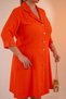 33371 Women's Button Front Shirt Dress Orange - 4