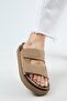 Roble Women's Leather Genuine Leather Velcro Mink Slippers - 4