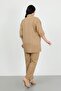 Women's Mink Soft Linen Trousers Shirt Large Size Two Piece Set - 4