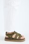 Cesped Women's Leather Genuine Leather Velcro Khaki Slippers