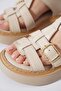 Liona Double Buckle Genuine Leather Women's Sandals Skin Tone - 4
