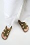 Cesped Women's Leather Genuine Leather Velcro Khaki Slippers - 8