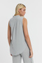 Muslin Blouse - Muslin High Collar Half Placket Sleeveless Blouse - 1070 - 6
