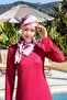 Fully Covered Patterned Hijab Swimsuit with Loose Trousers - 2535 - 4