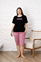 100% Cotton Plus Size Short Sleeve Capri Women's Pajama Set - 4
