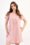 Women's Large Size Short Sleeve Pink Tunic C3T6N0O014