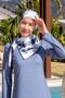 Fully Covered Patterned Hijab Swimsuit with Loose Pants - 2533 - 3