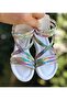 Child sandals with zippered ankle hologram non-slip phylon (light) sole sandals. - 4