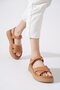Brice Cross Strapped Genuine Leather Women's Sandals Tan Skin - 5