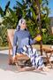 Fully Covered Patterned Hijab Swimsuit with Loose Pants - 2533 - 2