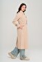 Unlined Trench Coat with Zipper and Epaulettes Beige 6697 - 6