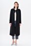 Capes Staple Detailed Quilted Patterned Lightweight Trench Coat Black 6705 - 4