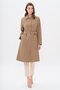 Shirt Collar Belt Detailed Large Size Trench Coat Mink 4302 - 3