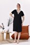 Large Size Lace Dress with Collar and Sleeves - 3