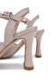 Women's Genuine Leather Beige Heeled Shoes - 4
