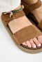 Bronx Women's Genuine Leather Scarf Velcro Tan Sandals - 3