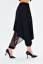 Black Shalwar Skirt with Mesh Detail - 3