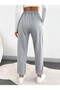 Woman's Rubber Leg Gray Sweatpants - 2