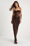Women's Bitter Brown Strapless Tulle Detailed Wrap Sandy Fish Dress 2502 60283330 - 6