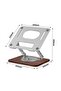 17.3' Compatible Wooden Base 360 °   Rotating Adjustable Aluminum Desktop Tablet and Laptop Stand - 3