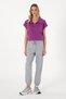 Women's Violet Modal Blend Polo Neck T-Shirt 50300738-Vr037 - 4
