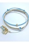 3Pcs Minimal Sea Themed Murano Evil Eye Beaded Gold Paracord and Korean Lanyard Soft Summer Anklet Set
