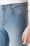 Men's Light Blue Antique Washed Lycra Jean Trousers E 003520 - 4