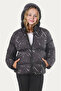 Girls black detachable Hooded water and windproof winter puffer jacket with pocket coat & coat & parka