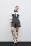 Button Detail Tweed Shorts - Sax Blue - 5