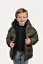 Boy's Khaki Fleece Inside Hooded Waterproof Wind Resistant Inflatable Winter Coat & Coat - 3