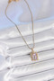 316L Steel Gold Chain Purple Enamel Flower Inlay Zircon Stone Butterfly Portrait Model Women's Necklace - 2