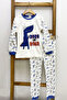 Boy's Pajama Set Dinosaur Printed Crew Neck C65 - 2