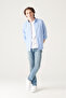 Men's Light Blue Antique Washed Lycra Jean Trousers E 003520