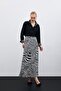 Zebra Pattern Skirt - Black