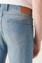 Men's Light Blue Antique Washed Lycra Jean Trousers E 003520 - 5