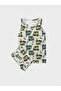 Boy's Cotton Gray Car Patterned Undershirt Boxer Set - 2