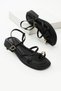 Women's Black Matte Gold Ring Detailed Daily Soft and Comfortable Sandals - 5