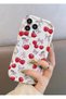 Iphone 14 pro max cherry / bow patterned ecru color case