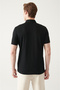 Men's Black Uncurlable 100% Cotton 3-Button Polo Collar T-Shirt E 001035 - 4