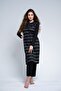 Women's Black Striped Fully Covered Hijab Swimsuit Set of 2 - 5