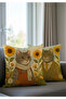 Ghibli Style Floral Cat Couple Throw Pillow Case – Romantic Set of 2 Special Decorative Pillows for Couples - 8