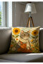 Ghibli Style Floral Cat Couple Throw Pillow Case – Romantic Set of 2 Special Decorative Pillows for Couples - 3