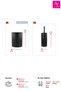 Flores 2-Piece Bathroom Set Trash Can Toilet Brush - Black - 3