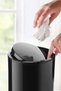 Flores 2-Piece Bathroom Set Trash Can Toilet Brush - Black - 2