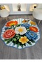 Leyla Collection Colorful Flowers and Butterfly Detailed Woven Base Decorative Carpet Leyla54 - 4